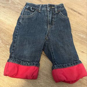 Baby Gap Outlet Girls Jeans w/Pink Fleece Lining 6-12mo